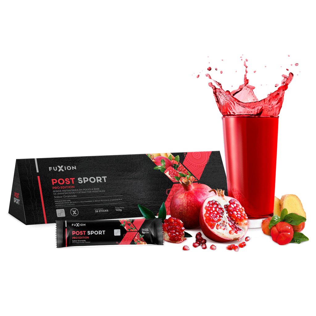 Post Sport FuXion - recuperacion muscular BCAAs glutamina agua de coco